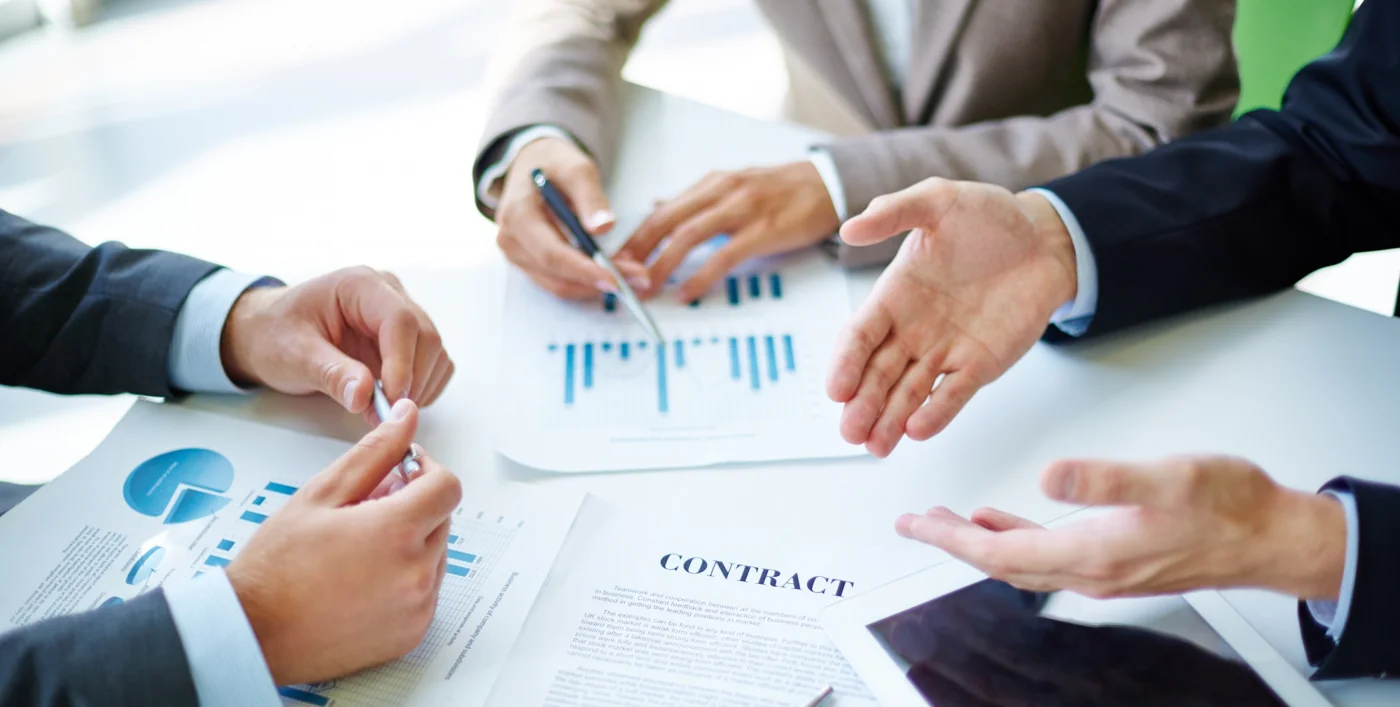 Business figures and plans discussed at a meeting