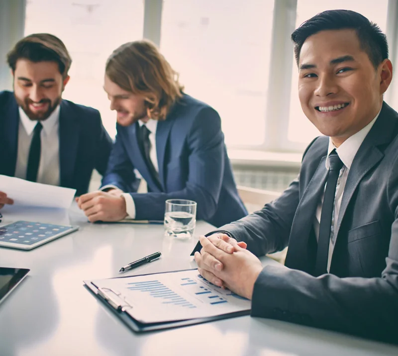 Illustrative photograph of a business meeting